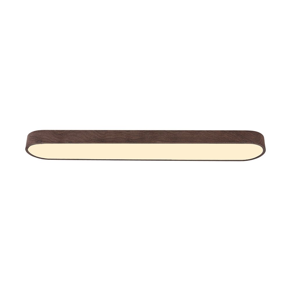 Oval LED-taklampa Nordic Glow med träaccent
