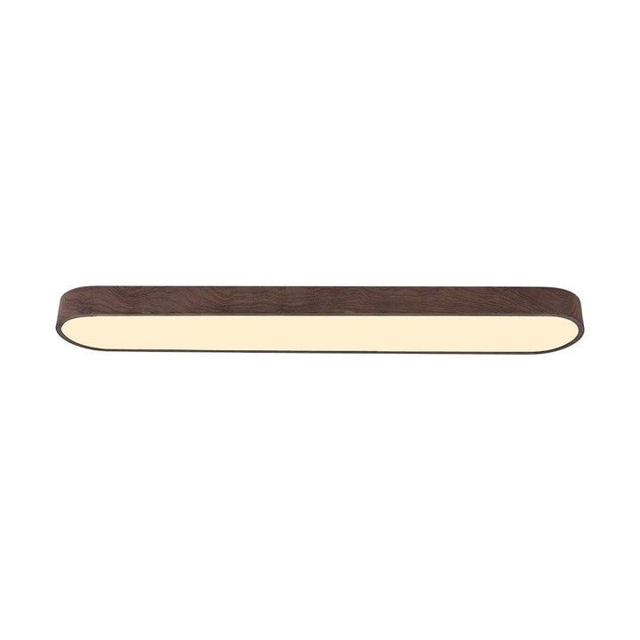 Oval LED-taklampa Nordic Glow med träaccent