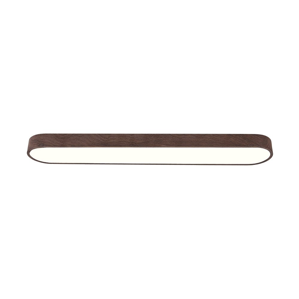Oval LED-taklampa Nordic Glow med träaccent