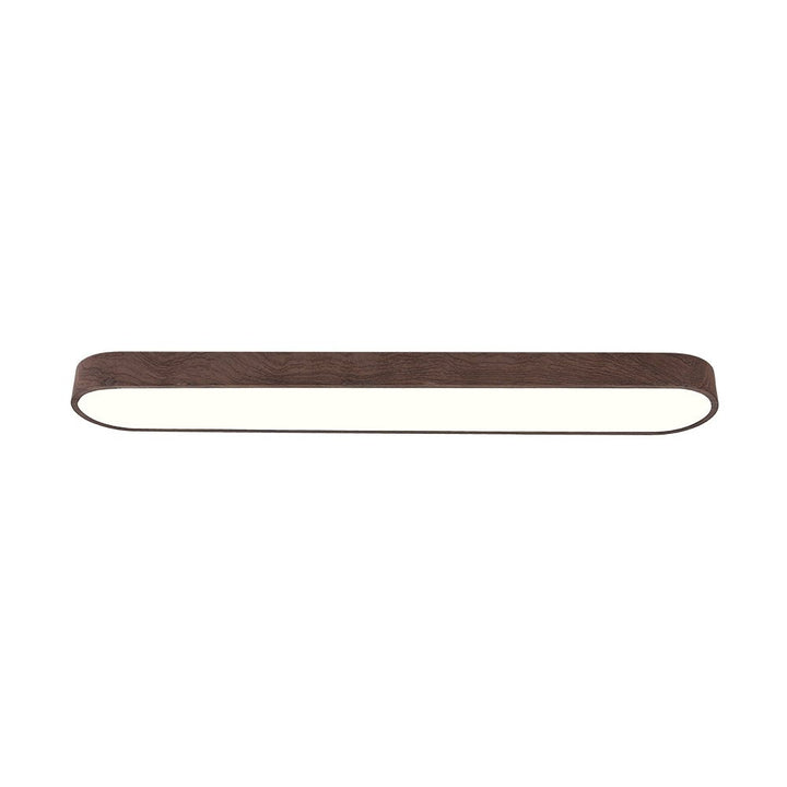 Oval LED-taklampa Nordic Glow med träaccent
