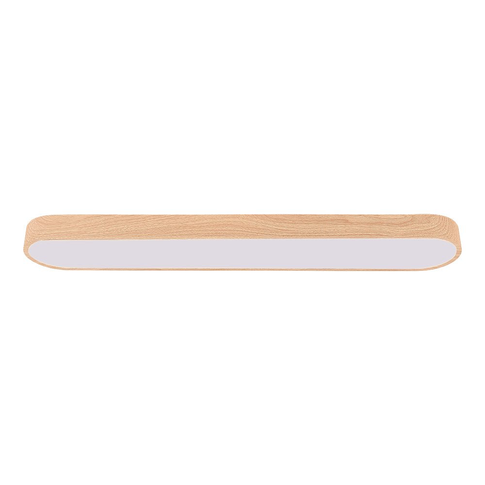Oval LED-taklampa Nordic Glow med träaccent