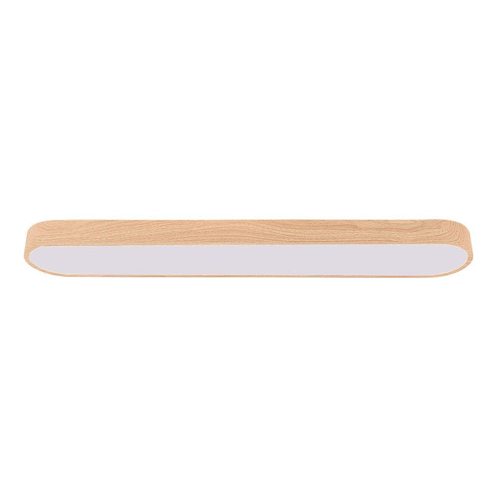 Oval LED-taklampa Nordic Glow med träaccent
