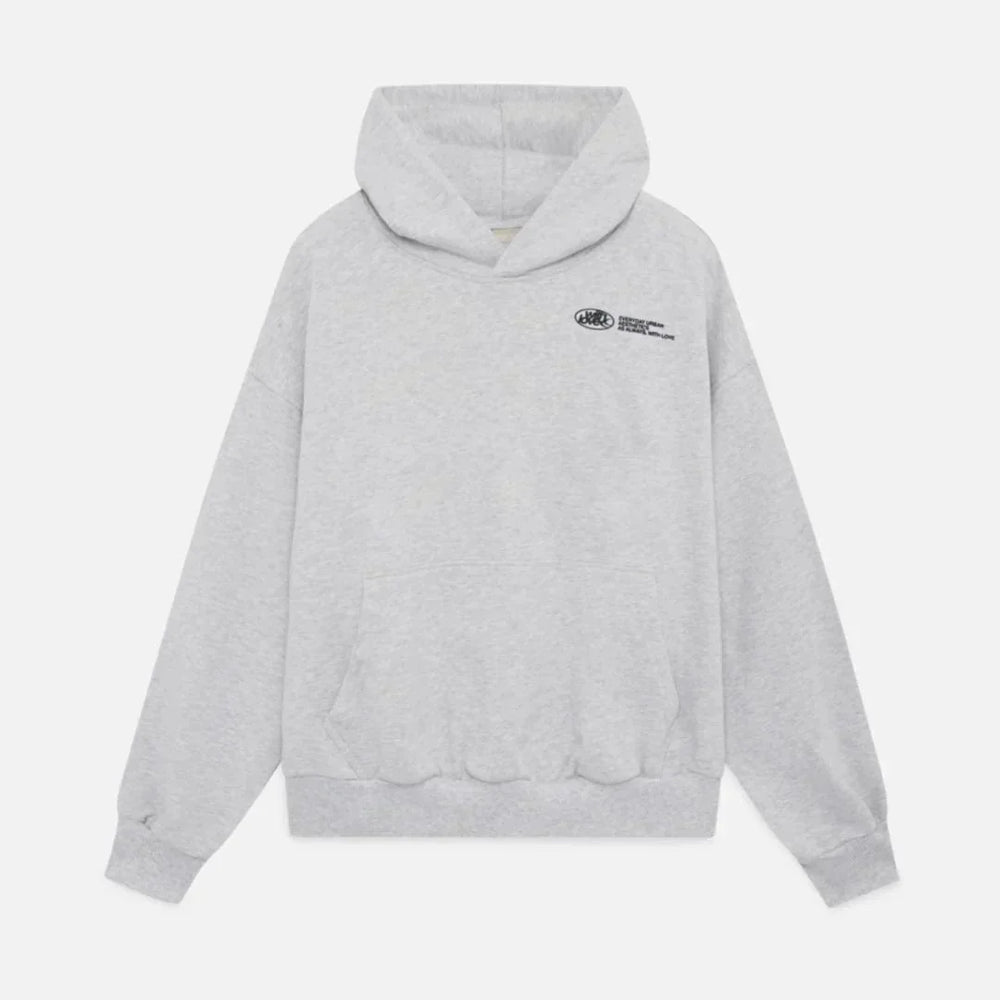Varm höstmysig hoodie med ryggtryck – Love