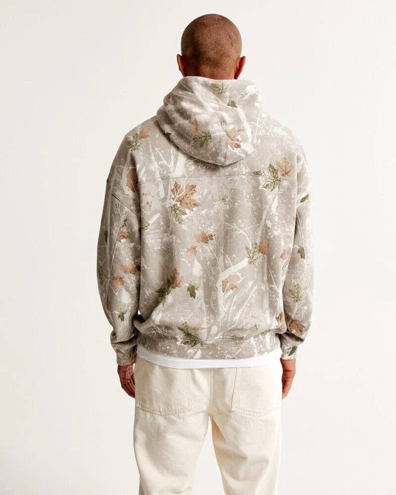 Varm höstmysig hoodie med ryggtryck – Love