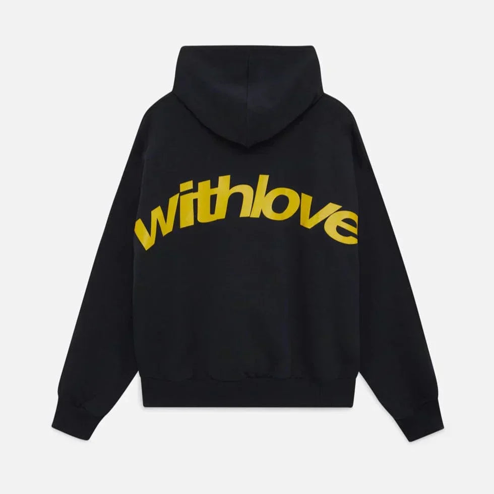 Varm höstmysig hoodie med ryggtryck – Love