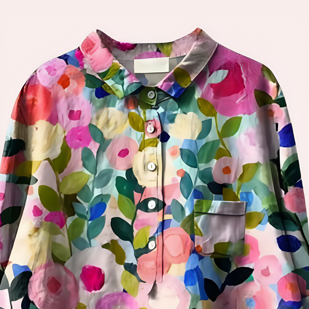 Blommig blus med somrig elegans