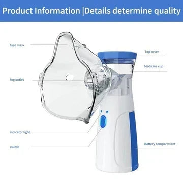 Bärbar mesh-inhalator för vuxna och barn – tyst, USB-laddningsbar inhalator