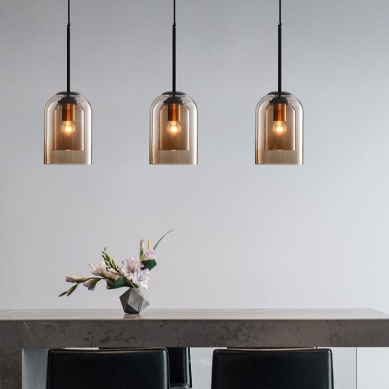 Elegant Ljuskrona i Dubbelt Glas - AuraGlas