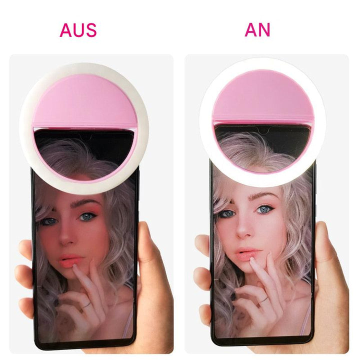 Bärbar ringlampa för selfies – GlowSnap