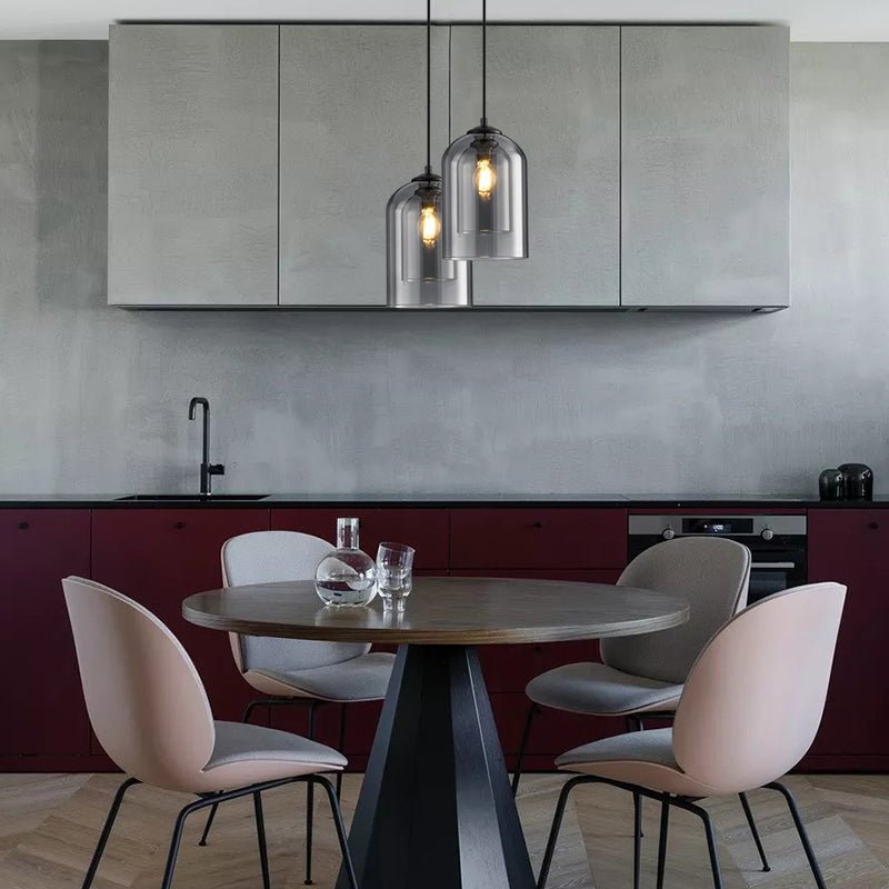 Elegant Ljuskrona i Dubbelt Glas - AuraGlas