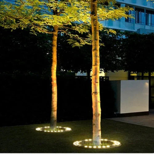 LED-trädbelysning – rund 360° markspotlight för trädgårdar, gångar och landskap
