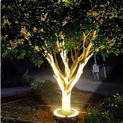 LED-trädbelysning – rund 360° markspotlight för trädgårdar, gångar och landskap