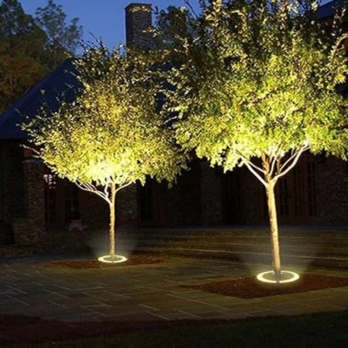 LED-trädbelysning – rund 360° markspotlight för trädgårdar, gångar och landskap