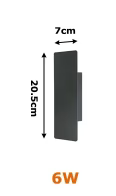 Modern utomhuslampa – LED-vägglampa upp/ner, vattentät, vertikal design