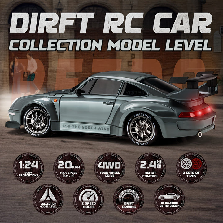 Ultimate Drift Racer 1:24 – radiostyrd bil med upplysta hjul