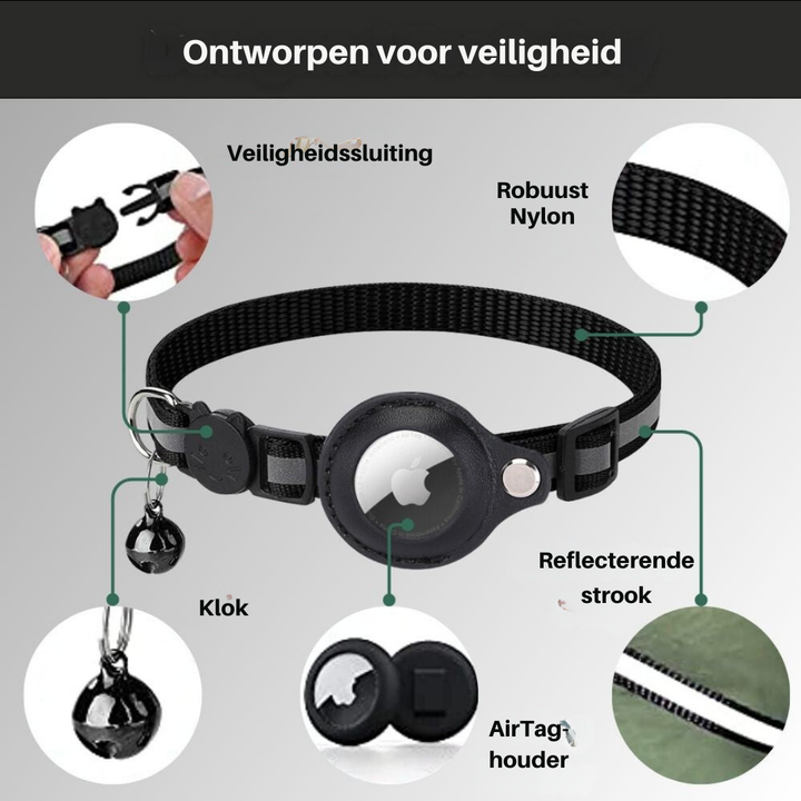 GPS-halsband för katter med reflekterande design