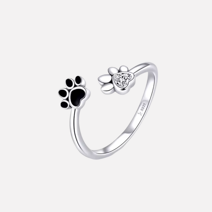 Tassring i sterlingsilver – Justerbar med zirkonia & emalj