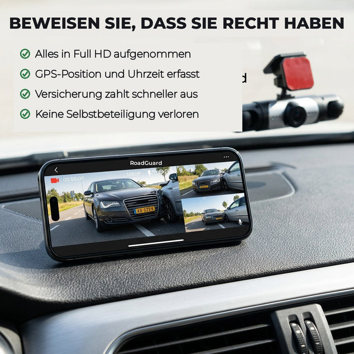 4-kanals dashcam med mörkerseende, GPS och 360°-täckning