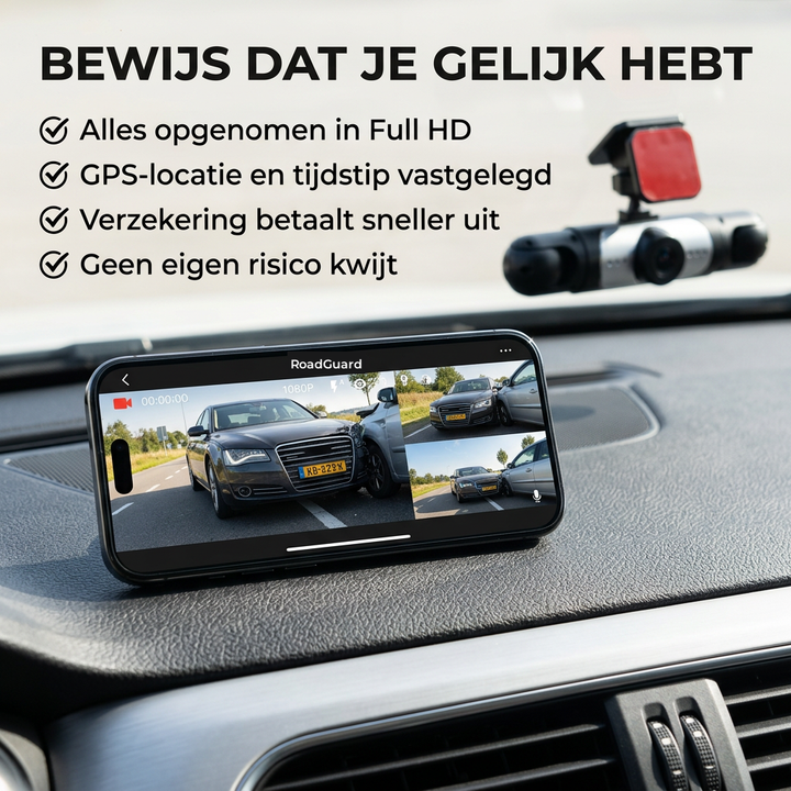 360°-dashcam med 4 kameror, GPS‑tidsstämpel och mörkerseende