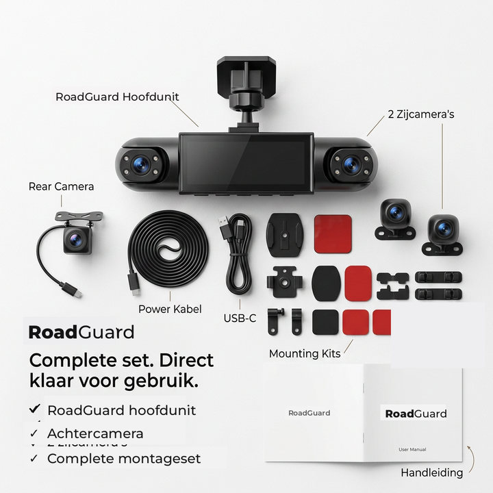 360°-dashcam med 4 kameror, GPS‑tidsstämpel och mörkerseende