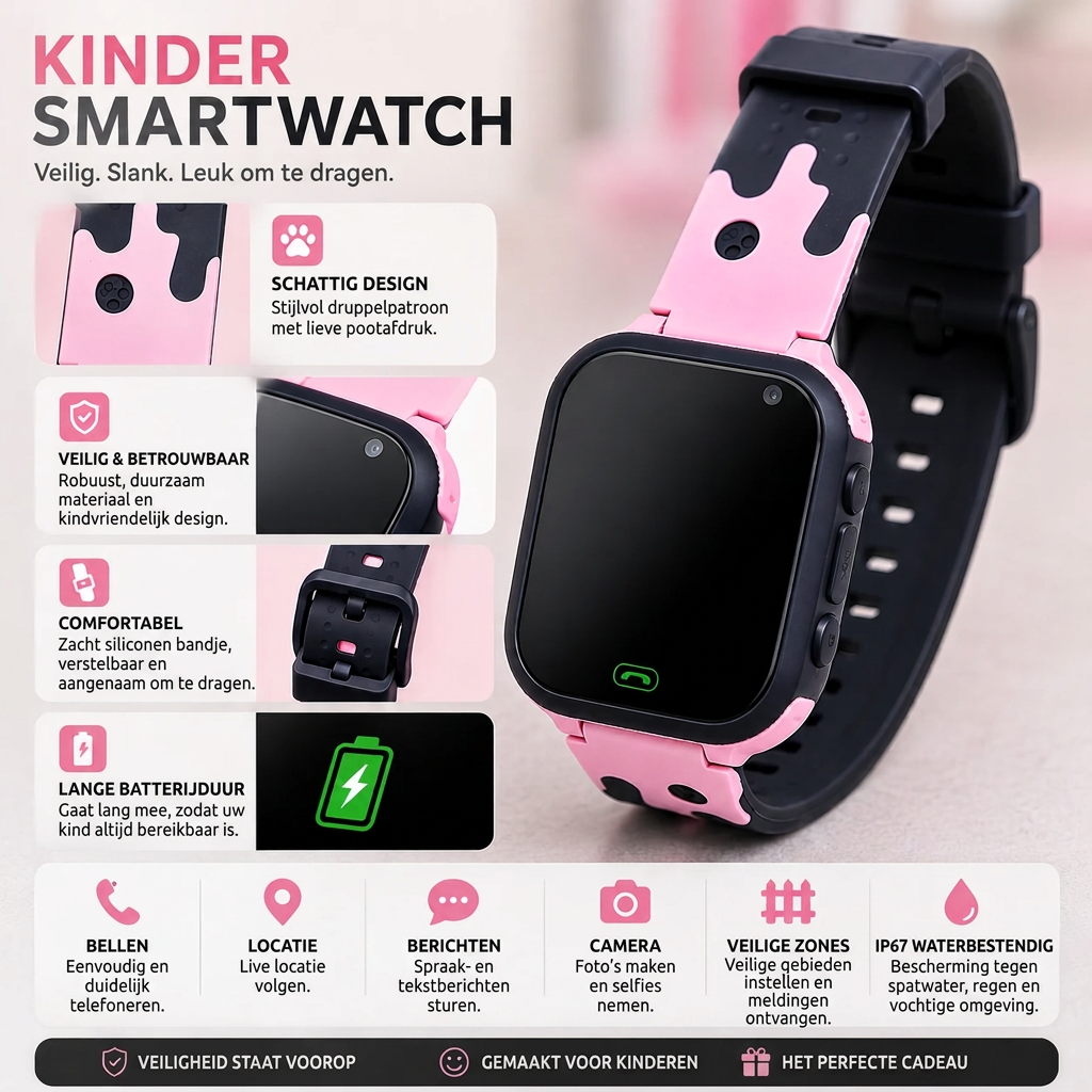 Smartwatch för barn med GPS, kamera och SOS-knapp