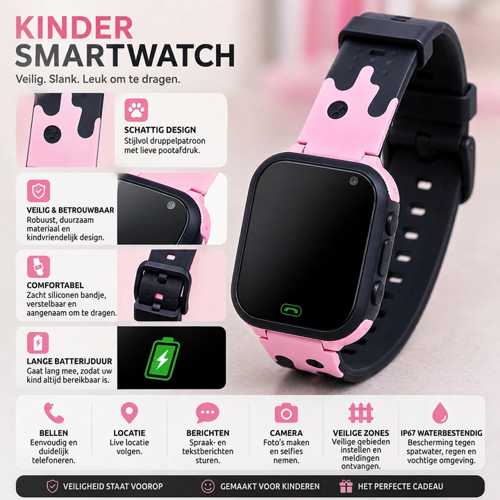 Smartwatch för barn med GPS, kamera och SOS-knapp