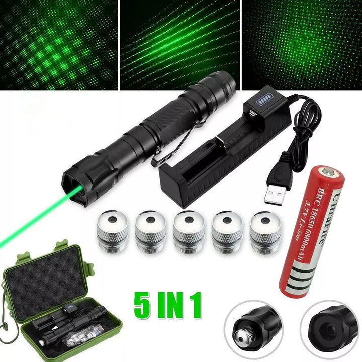 Laddningsbar grön laserpekare med lång räckvidd och hög precision