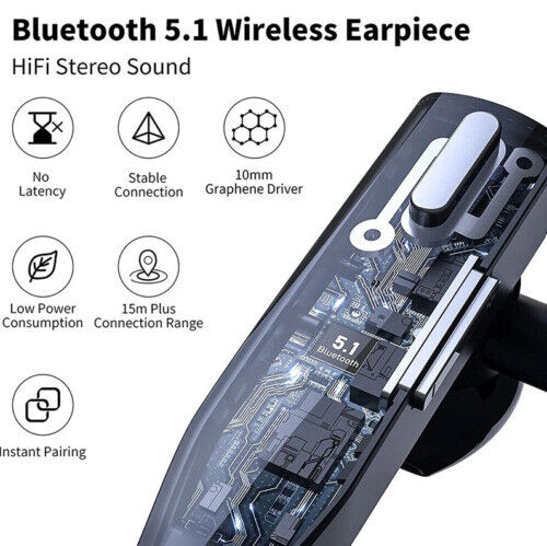 Trucker Dual Mic Bluetooth 5.1 trådlöst headset med brusreducering