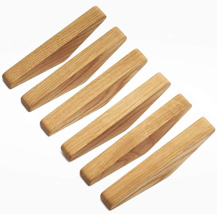 Minimalistiska väggkrokar i trä för hemmet – set med 6
