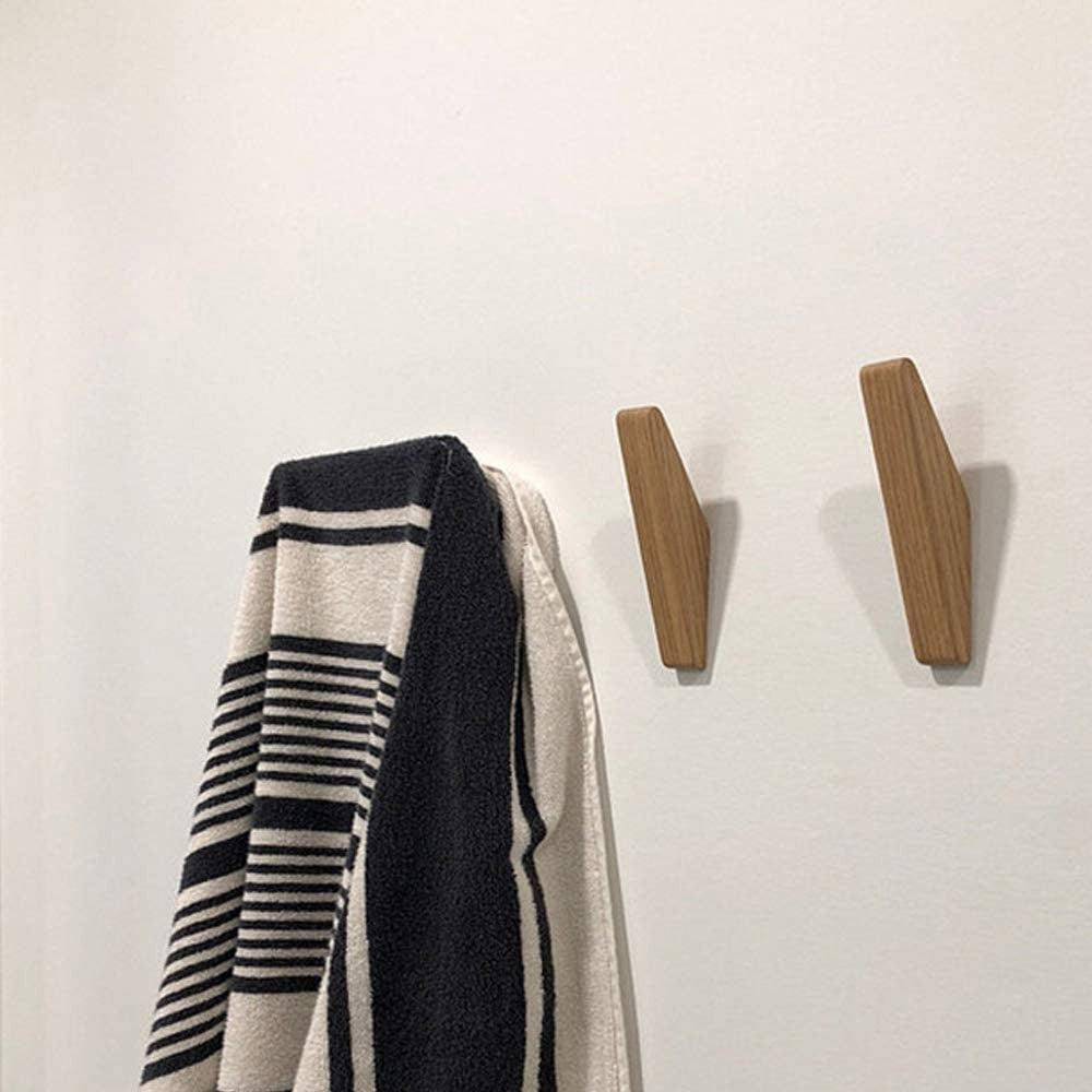 Minimalistiska väggkrokar i trä för hemmet – set med 6
