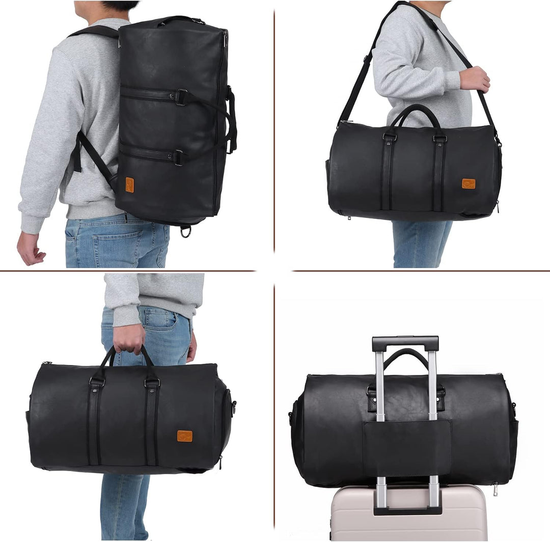 Weekendväska/duffelbag i konstläder, konvertibel – kabinväska för helgresor