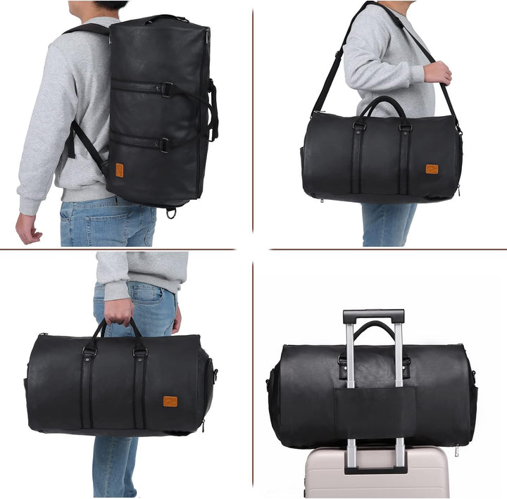 Weekendväska/duffelbag i konstläder, konvertibel – kabinväska för helgresor