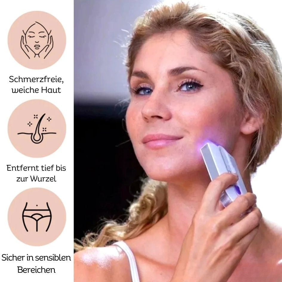 Laserepileringsapparat | Elektrisk rakapparat och trimmer för skonsam hårborttagning | SilkLaser