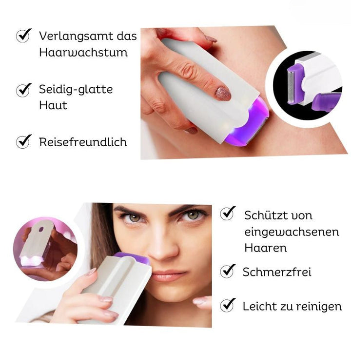 Laserepileringsapparat | Elektrisk rakapparat och trimmer för skonsam hårborttagning | SilkLaser