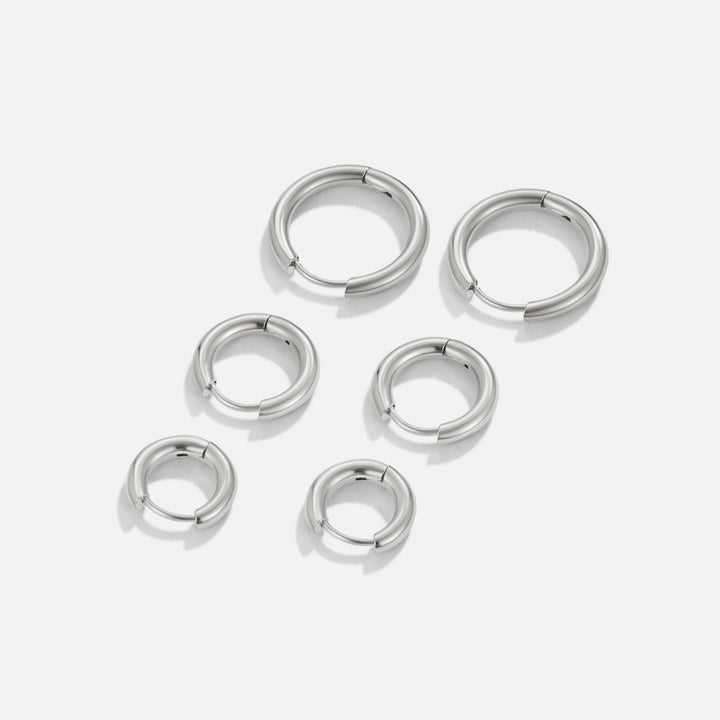 Silverset med tre mini-creoler
