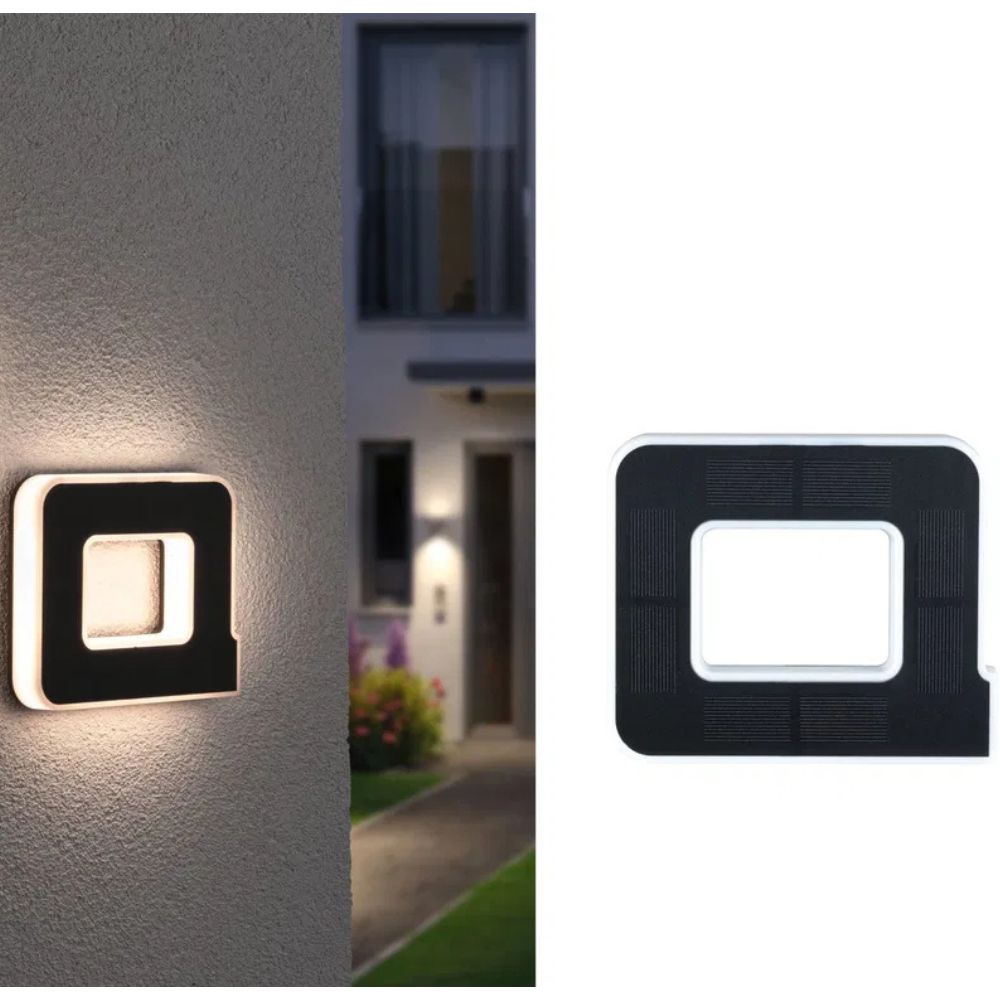 Solcellsbelyst husnummer med LED och skymningssensor