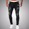 Slim fit-stretchjeans med revor för herr – casual denim i used-look för vardagen