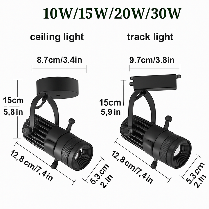 Justerbar LED-spotlight med Reglerbar Spridning