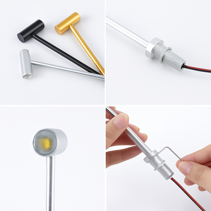 justerbar LED-spotlight för smyckesmontrar