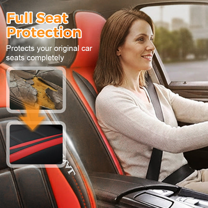 Framsätesöverdrag till bil, 2-delat set i PU-läder med universell passform