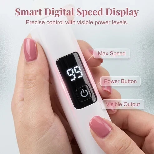 Elektrisk precisionsnagelfil med LED och digital display