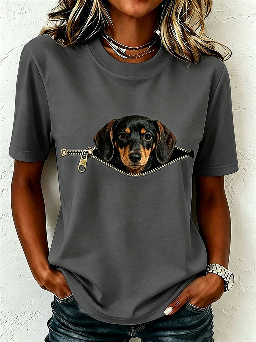 Kortärmad t-shirt med tecktryck