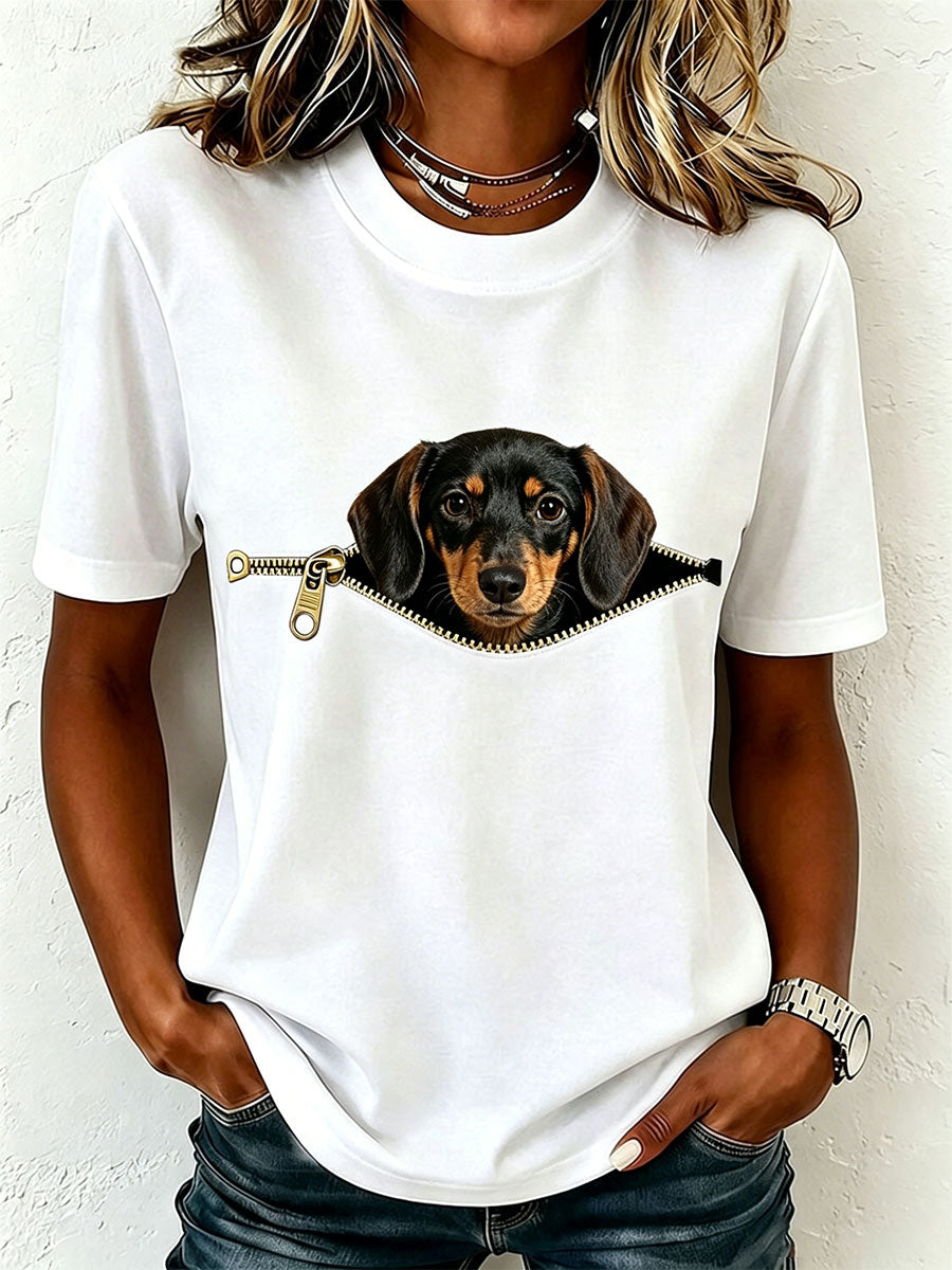Kortärmad t-shirt med tecktryck