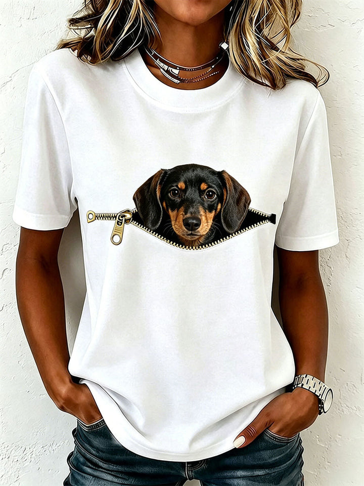 Kortärmad t-shirt med tecktryck