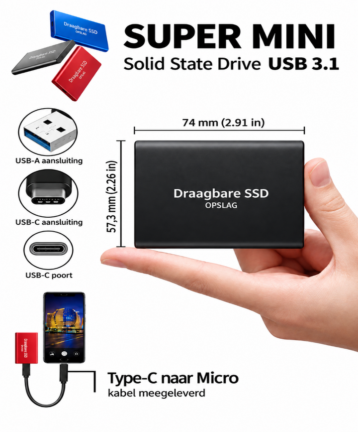 Extern 128 TB SSD – kompakt, snabb och portabel