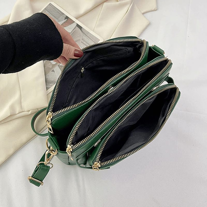 Elegant crossbody-väska i läder - raffinemang & utrymme