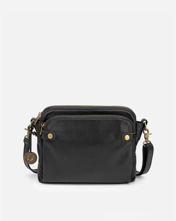 Elegant crossbody-väska i läder - raffinemang & utrymme