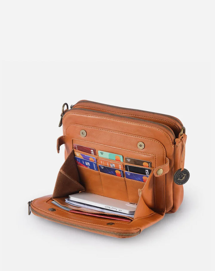 Elegant crossbody-väska i läder - raffinemang & utrymme