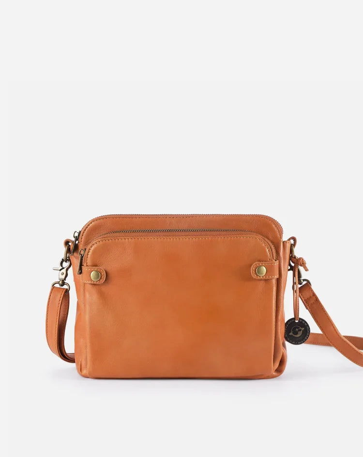 Elegant crossbody-väska i läder - raffinemang & utrymme