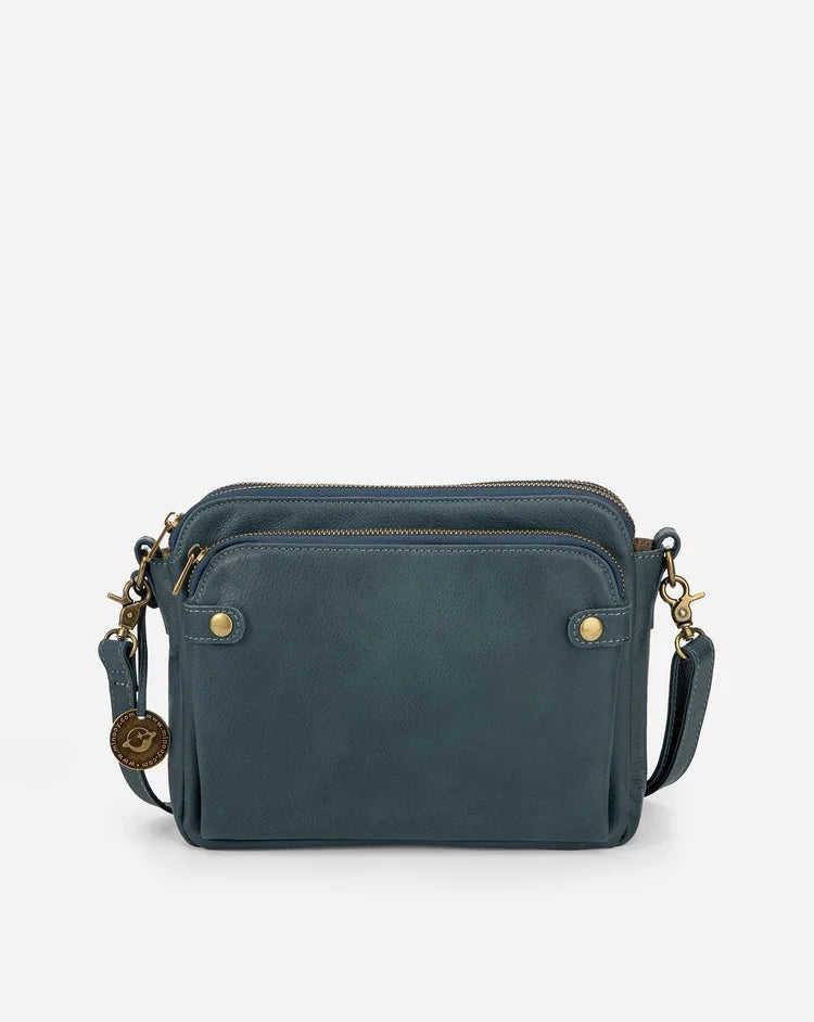 Elegant crossbody-väska i läder - raffinemang & utrymme